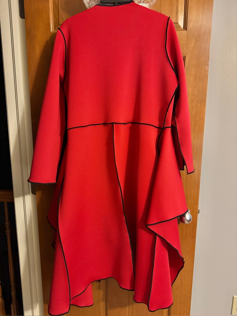 NWOT Heydari XL Red Scuba Hi-Low Coat Dress Jacket $400 Designer Statement - Picture 5 of 5